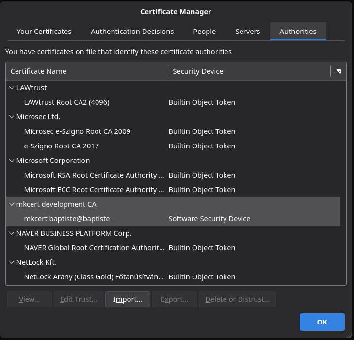 Import Mkcert Root CA certificate - 3