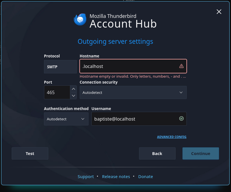 <code>.localhost</code> Hostname empty or invalid